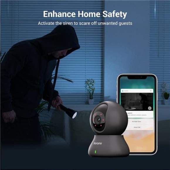Security Camera,2K Indoor Camera 360°Pet Camera for Home Security with Phone App - Picture 7 of 7